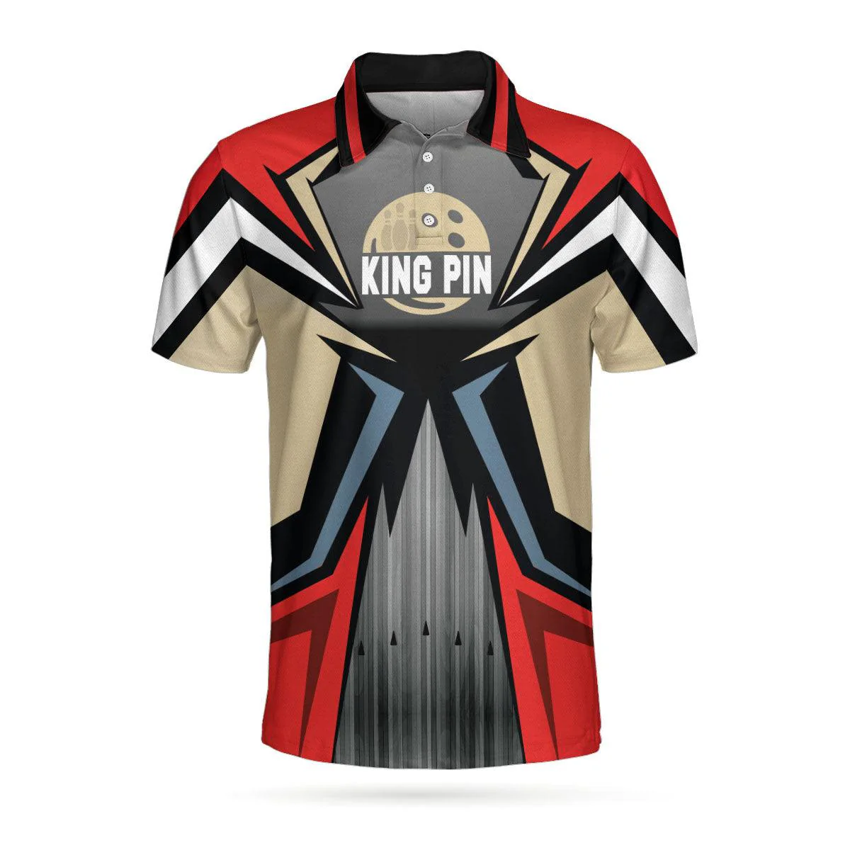Bowling Men Polo Shirt - Bowling Red Kingpin Polo Shirt, Bowling Alley Bowling Polo Shirt For Men - Perfect Gift For Friend, Family, Bowling Lovers - Image 3