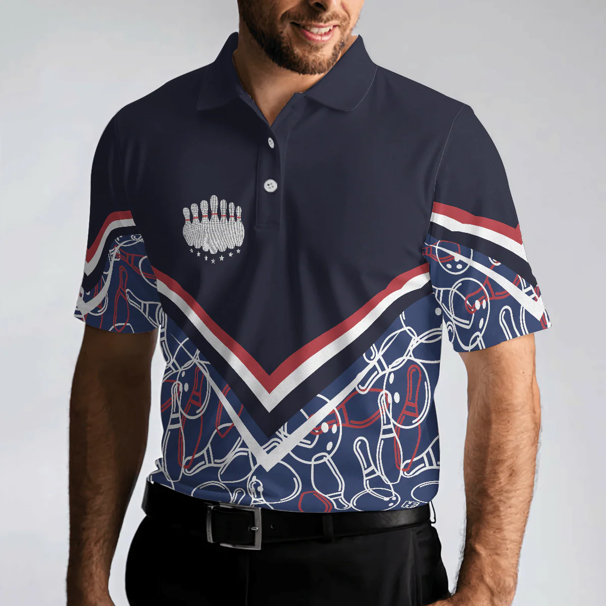 Bowling Men Polo Shirt - Bowling Seamless Pattern Men Polo Shirt, Bill Martin Tire Bowling Polo Shirt - Gift For Friend, Family, Bowling Lovers - Image 5