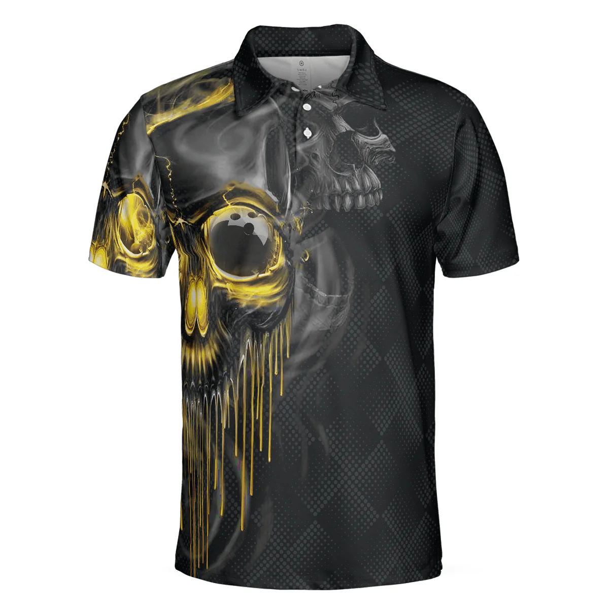 Bowling Men Polo Shirt - Bowling Shut Up Polo Shirt, Scary Halloween, Skull Bowling Polo Shirt - Gift For Friend, Family, Bowling Lovers - Image 4