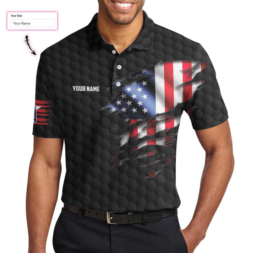 Bowling Men Polo Shirt Custom Name - Black American Flag Personalized Bowling Polo Shirt - Perfect Gift For Friend, Family, Bowling Lovers - Image 6