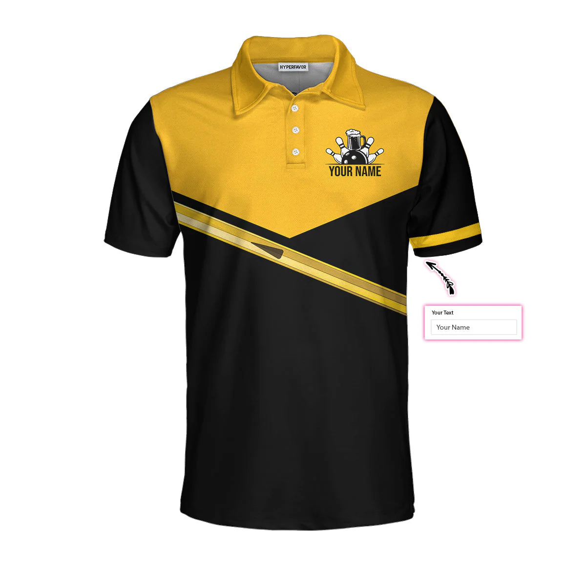 Bowling Men Polo Shirt Custom Name - Weekend Forecast Bowling With A Big Chance of Drinking Personalized Bowling Polo Shirt - Gift For Friend, Family, Bowling Lovers - Image 2