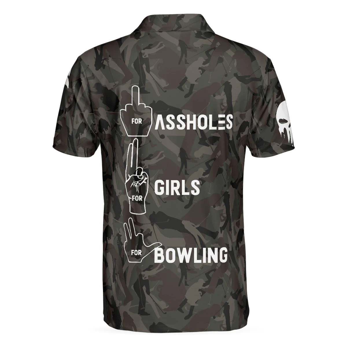 Bowling Men Polo Shirt - Hand Instruction American Flag Camouflage Bowling Polo Shirt - Gift For Friend, Family, Bowling Lovers - Image 3
