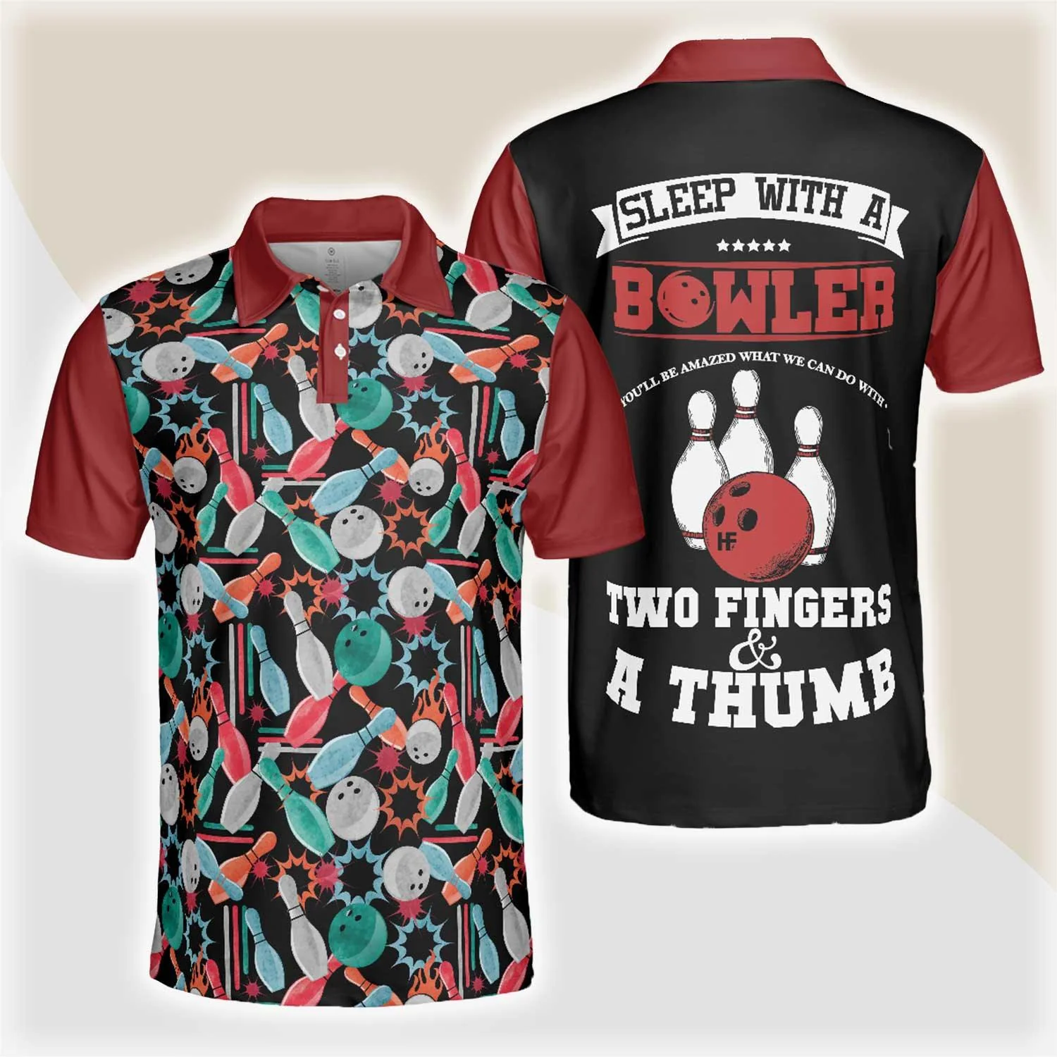 Bowling Men Polo Shirt - Sleep With A Bowler You'll Be Amazed Polo Shirt, Colorful Tenpin Bowling Polo Shirt - Gift For Friend, Family, Bowling Lovers