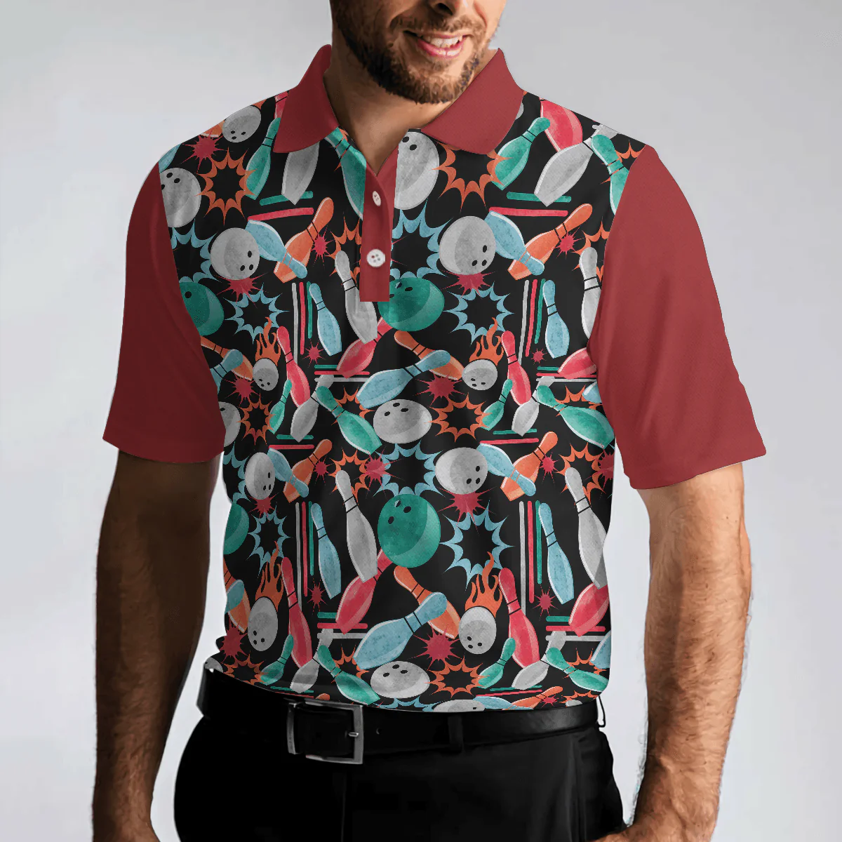 Bowling Men Polo Shirt - Sleep With A Bowler You'll Be Amazed Polo Shirt, Colorful Tenpin Bowling Polo Shirt - Gift For Friend, Family, Bowling Lovers - Image 6