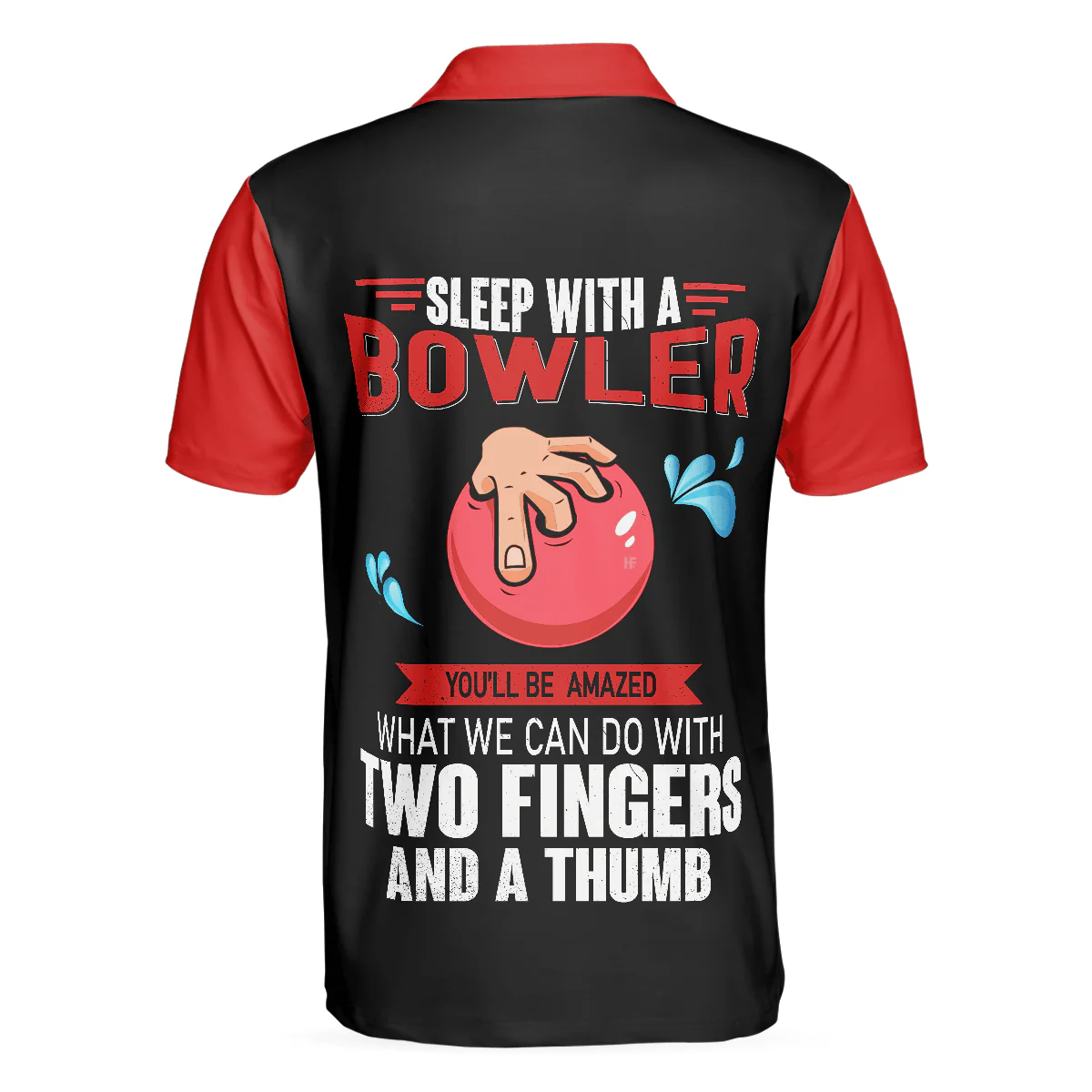 Bowling Men Polo Shirt - Sleep With Bowler Polo Shirt, Black And Red Bowling Polo Shirt - Gift For Friend, Family, Bowling Lovers - Image 3