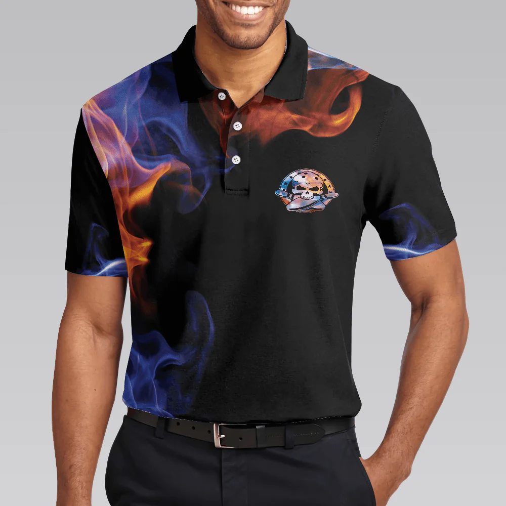 Bowling Men Polo Shirt - There Is No Crying In Bowling Just Lots Of Swearing Polo Shirt, Cool Flame Bowling Polo Shirt - Gift For Friend, Family, Bowling Lovers - Image 5