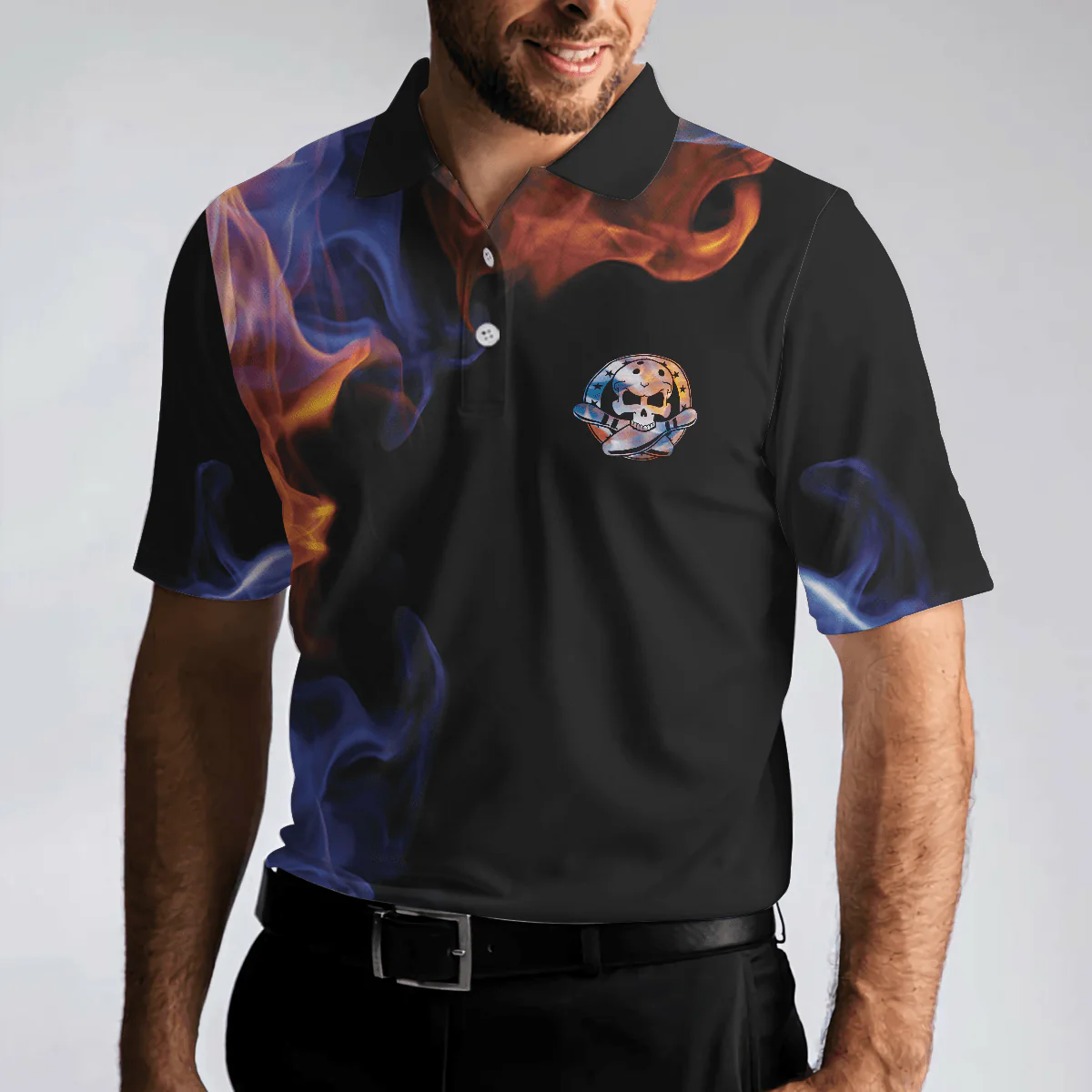 Bowling Men Polo Shirt - There Is No Crying In Bowling Just Lots Of Swearing Polo Shirt, Cool Flame Bowling Polo Shirt - Gift For Friend, Family, Bowling Lovers - Image 6