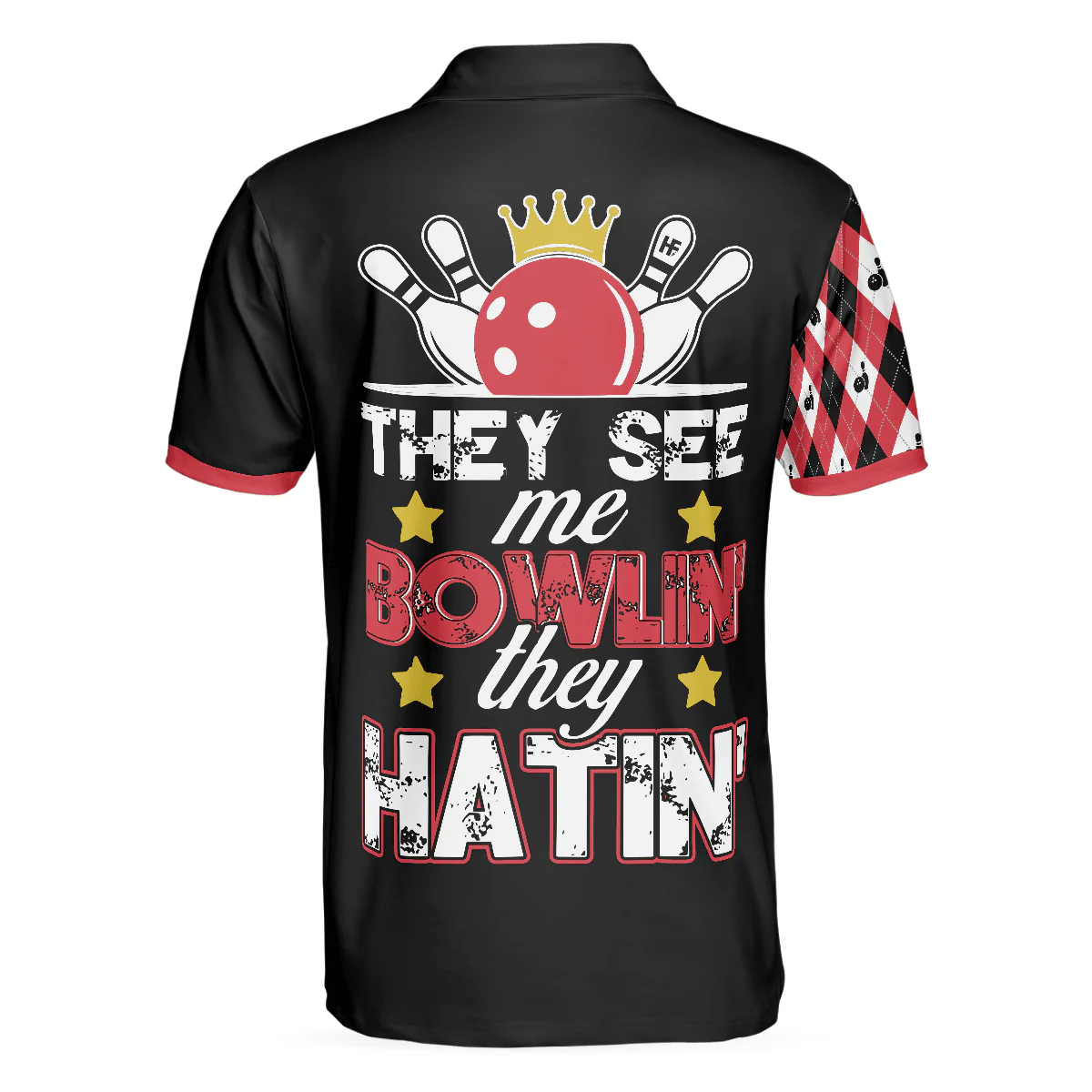 Bowling Men Polo Shirt - They See Me Bowlin' They Hatin' Polo Shirt, Bowling Plaid Pattern Bowling Polo Shirt - Gift For Friend, Family, Bowling Lovers - Image 3