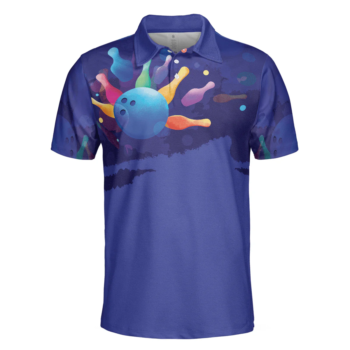 Bowling Men Polo Shirt - This is how I roll Mens Blue Bowling Polo Shirt - Gift For Friend, Family, Bowling Lovers - Image 4