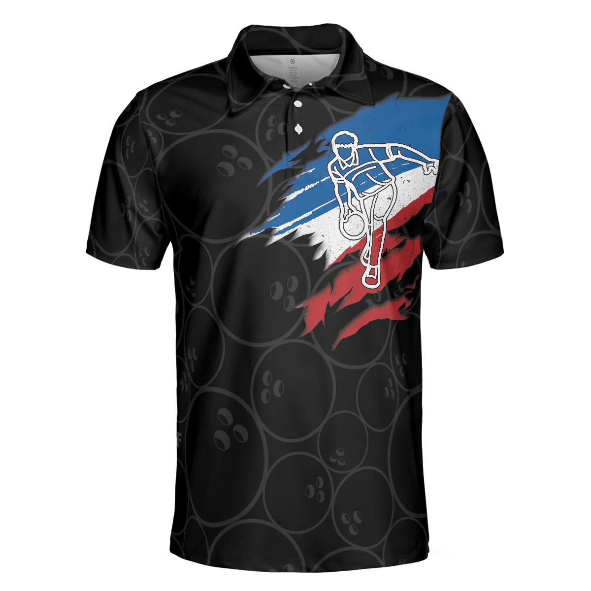 Bowling Men Polo Shirt - Three Fingers Bowling Polo Shirt, Black Bowling Polo Shirt - Gift For Friend, Family, Bowling Lovers - Image 4