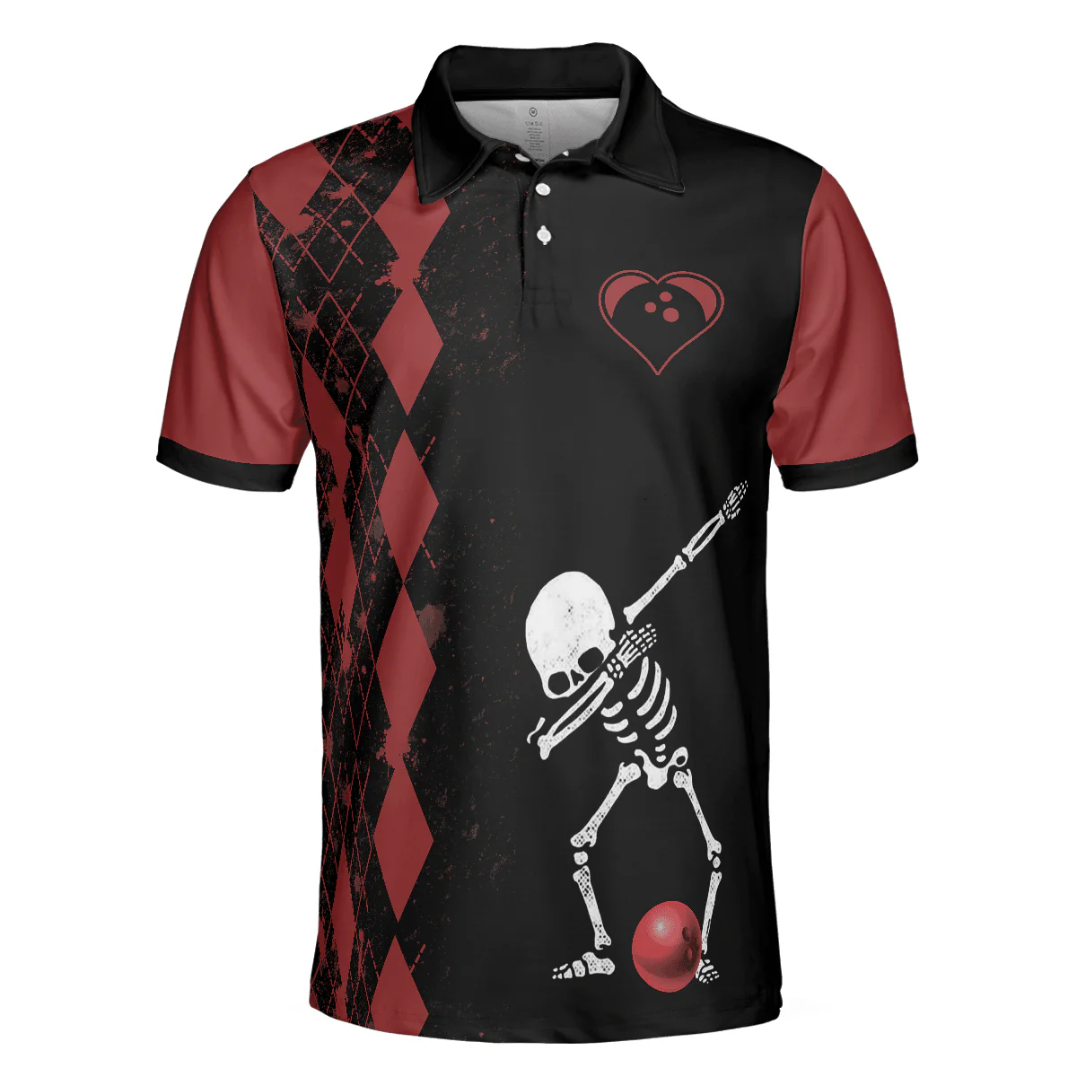 Bowling Men Polo Shirt - Weekend Forecast Chance Of Bowling Polo Shirt, Red Argyle Bowling Polo Shirt - Gift For Friend, Family, Bowling Lovers - Image 4