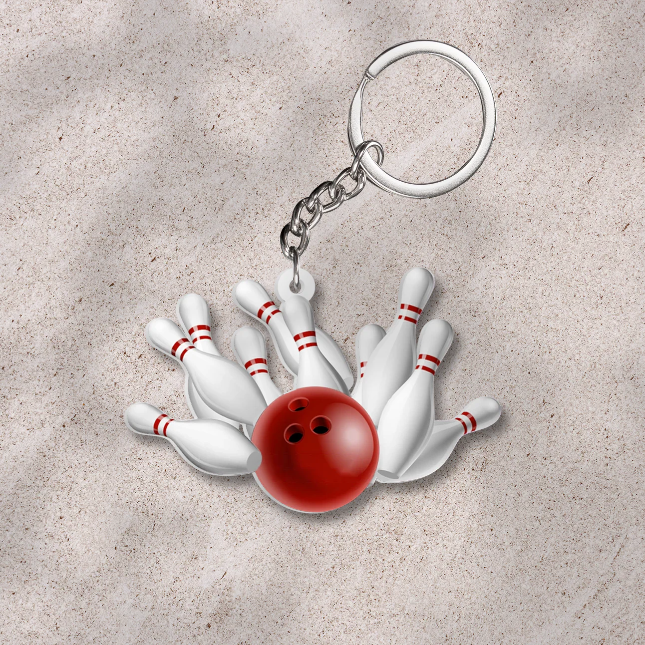 Bowling Pins And Ball Acrylic Keychain For Bowling Lovers, Bowlers, Friends - Image 2