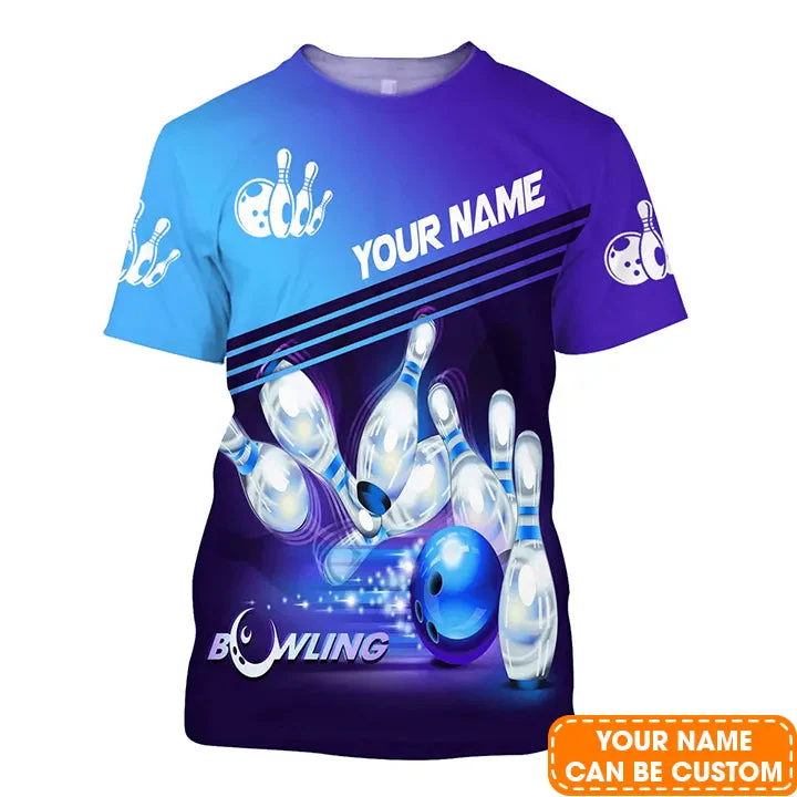 Bowling Polo Shirt With Custom Name, Personalized Blue Bowling Polo Shirt Uniform Players, Perfect Outfits For Bowling Lovers, Bowlers - Image 8
