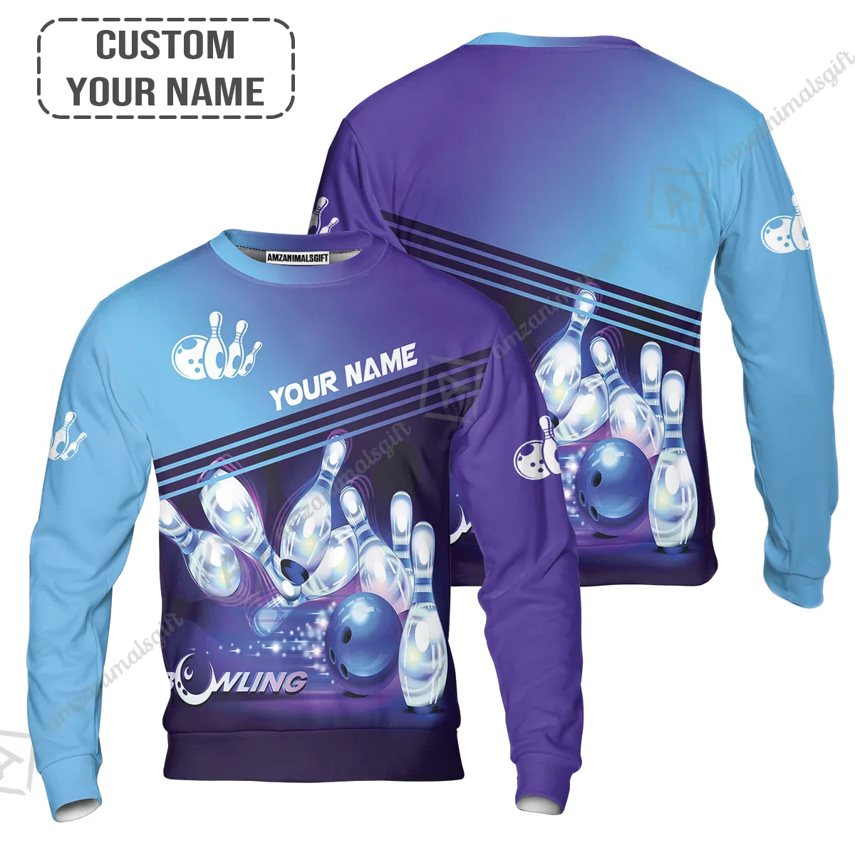 Bowling Polo Shirt With Custom Name, Personalized Blue Bowling Polo Shirt Uniform Players, Perfect Outfits For Bowling Lovers, Bowlers - Image 9