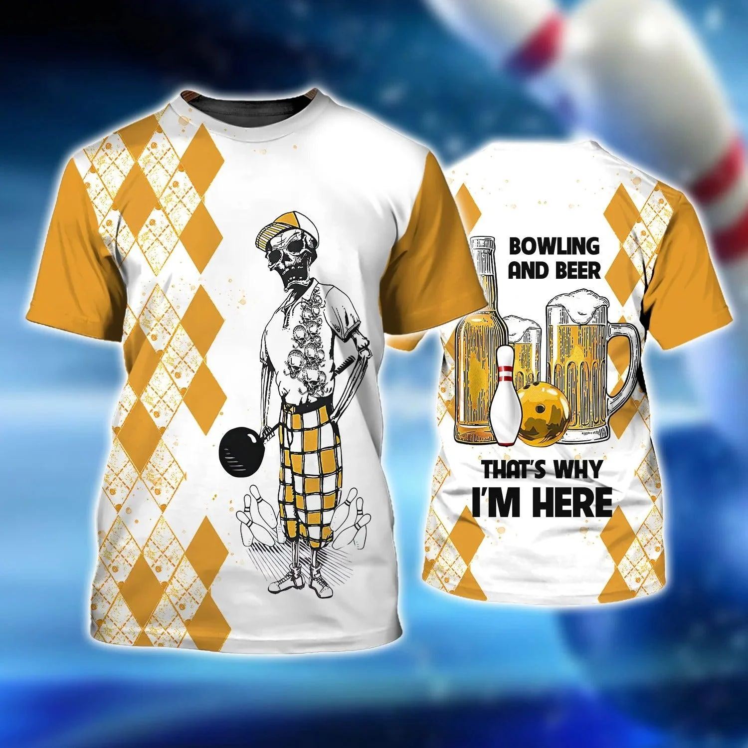 Bowling T shirt - Bowling And Beer That's Why I'm Here Bowling T-shirt - Gift For Friend, Family, Bowling Lovers