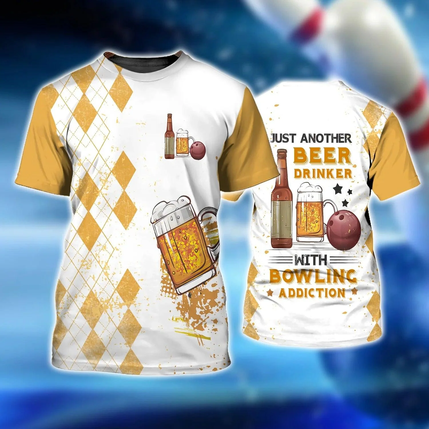 Bowling T shirt - Just Another Beer Drinker with a Bowling T-shirt - Gift For Friend, Family, Bowling Lovers