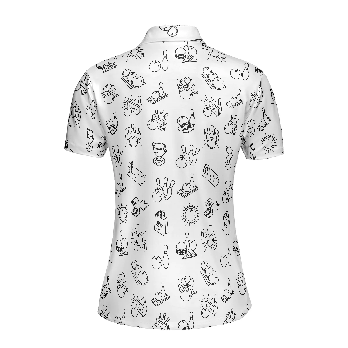 Bowling Women Polo Shirt - Bowling Pattern Polo Shirt, Cool Bowling Polo Shirt - Gift For Wife, Family, Bowling Lovers - Image 3