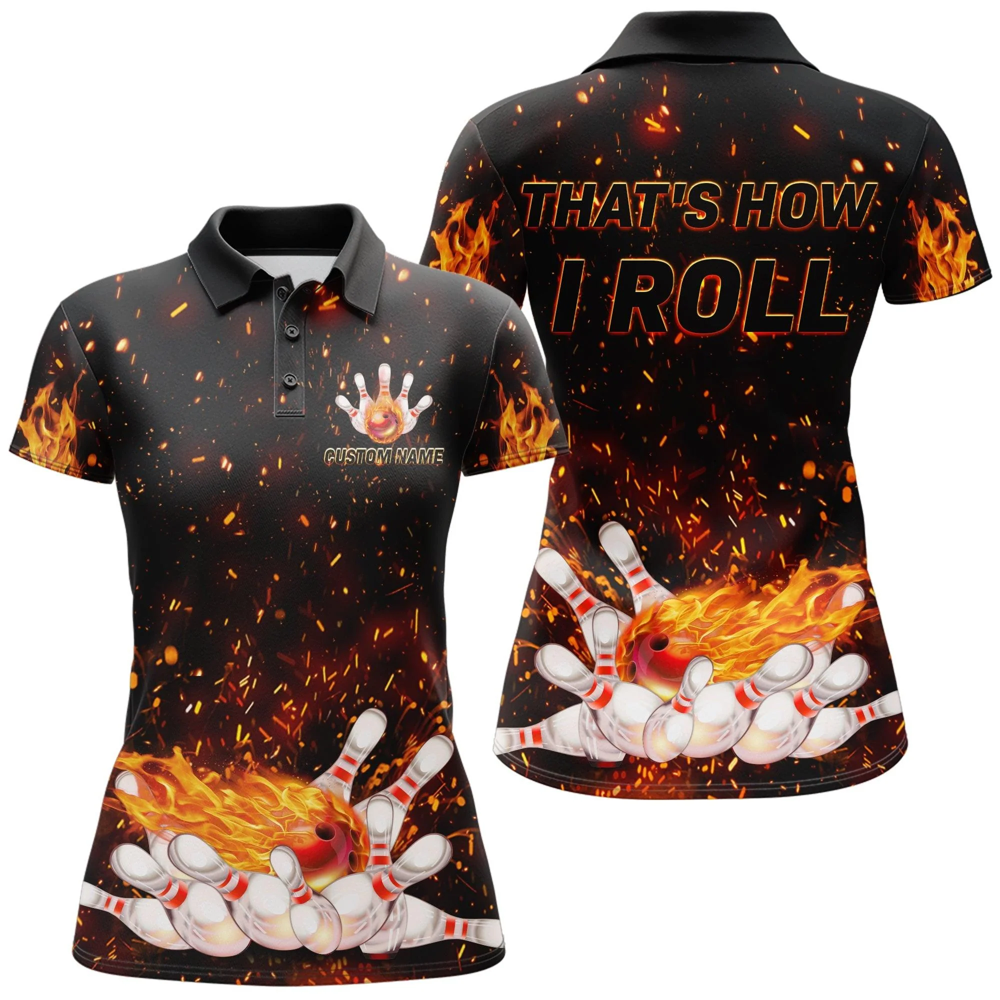 Bowling Women Polo Shirt Custom Name - That's How I Roll Personalized Bowling Polo Shirt - Gift For Friend, Family, Bowling Lovers - Image 2