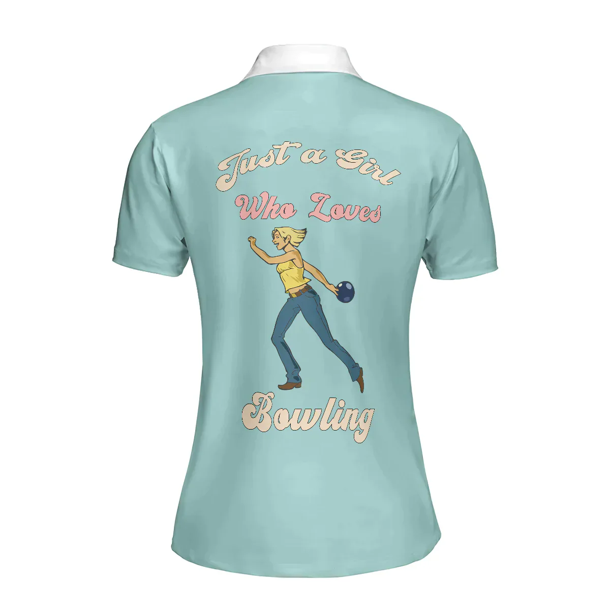 Bowling Women Polo Shirt - Plaid Pattern Bowling Polo Shirt, Just A Girl Who Loves Bowling Polo Shirt - Gift For Wife, Family, Bowling Lovers - Image 3