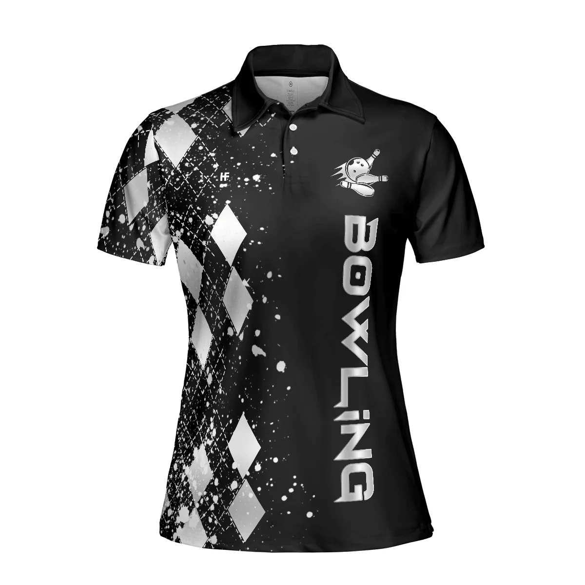 Bowling Women Polo Shirt - Silver Bowling Polo Shirt - Gift For Wife, Family, Bowling Lovers - Image 4