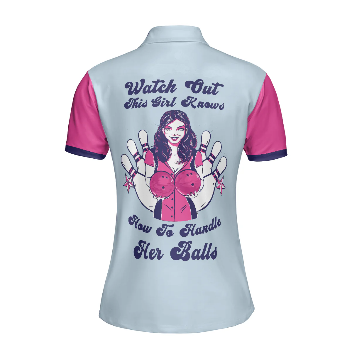 Bowling Women Polo Shirt - Watch Out This Girl Knows Bowling Polo Shirt - Gift For Wife, Family, Bowling Lovers - Image 3