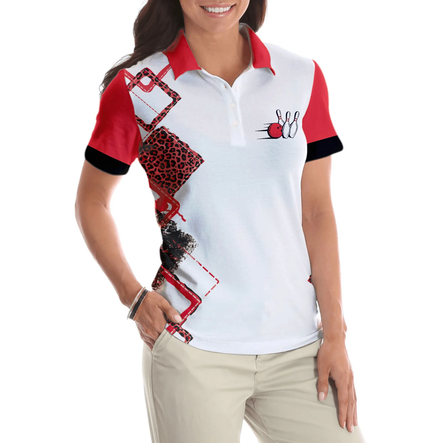 Bowling Women Polo Shirt - We're More Than Just Bowling Friends Polo Shirt, Leopard Bowling Polo Shirt - Gift For Wife, Family, Bowling Lovers - Image 5