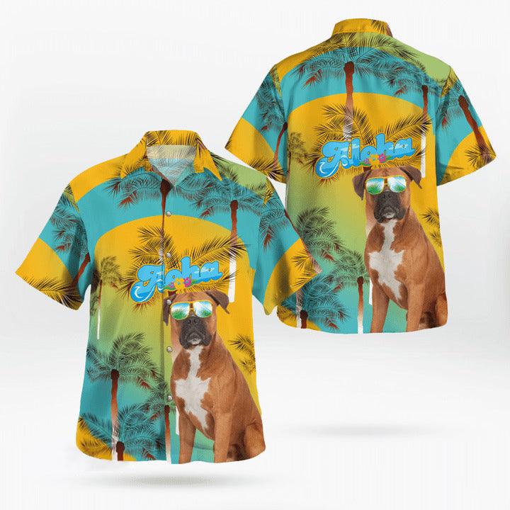 Boxer Aloha Hawaiian Shirt - Dog Summer Beach Tropical Leaves Hawaiian Shirt For Summer - Perfect Gift For Dog Lovers Friend, Family