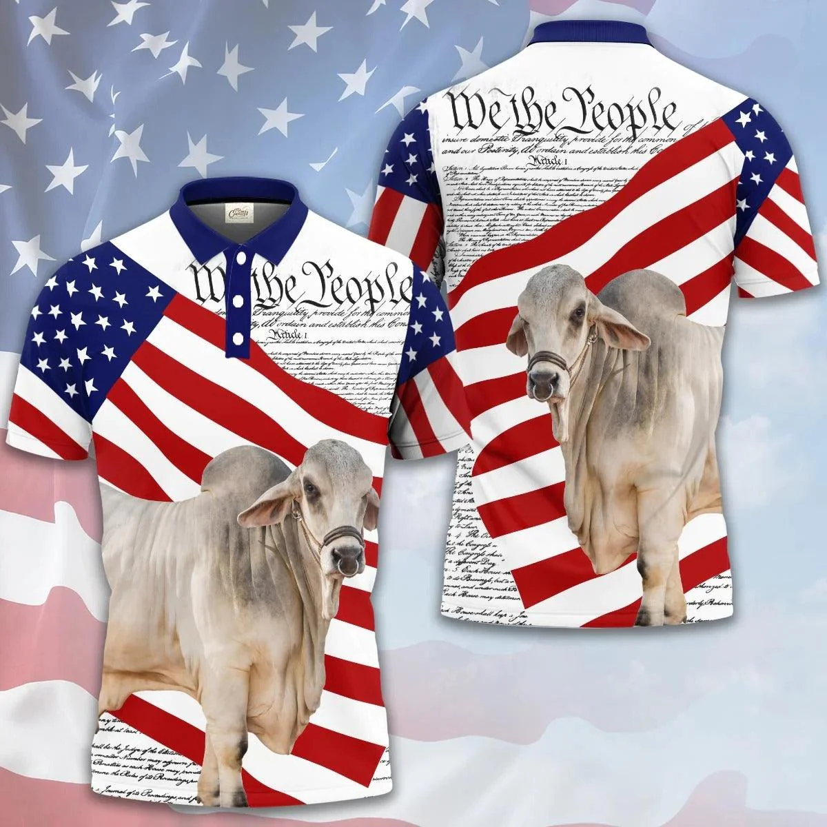 Brahman Men Polo Shirts For Summer - Brahman States Of America Polo Shirts For Men - Perfect Gift For Brahman Lovers, Cattle Lovers
