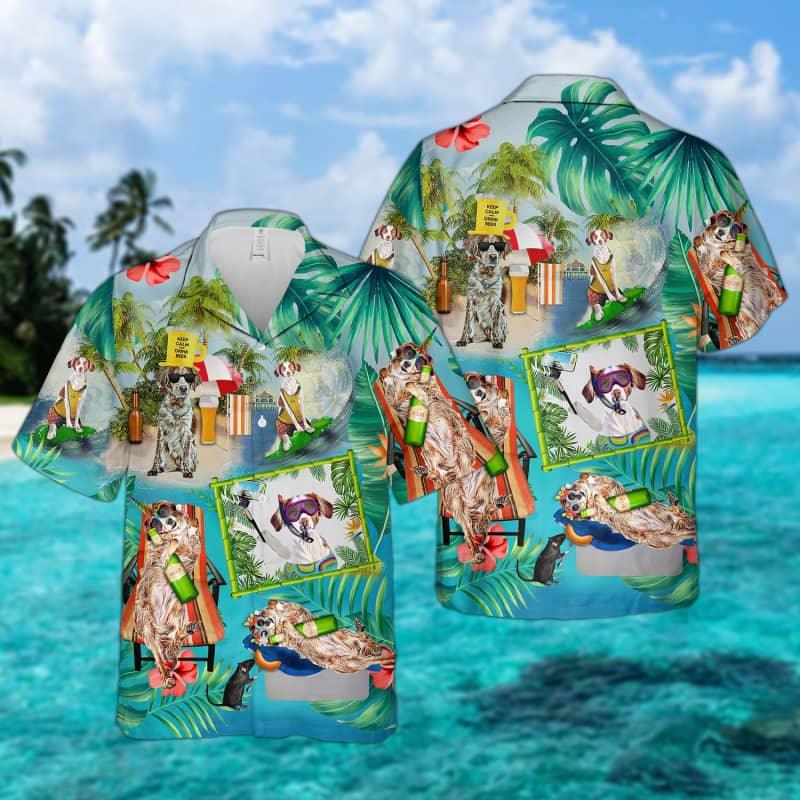 Brittany Hawaiian Shirt, Brittany Surfing Hawaiian Shirt For Men - Perfect Gift For Brittany Lovers, Husband, Boyfriend, Friend, Family