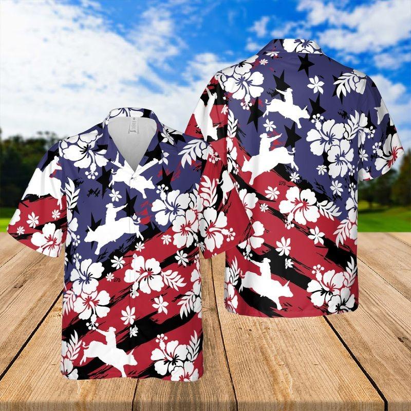 Bull Aloha Hawaiian Shirt - Bull Riding Hawaiian Shirt, Tropical Flower Hawaiian Shirt - Perfect Gift For Men & Women, Bull Riding Lover