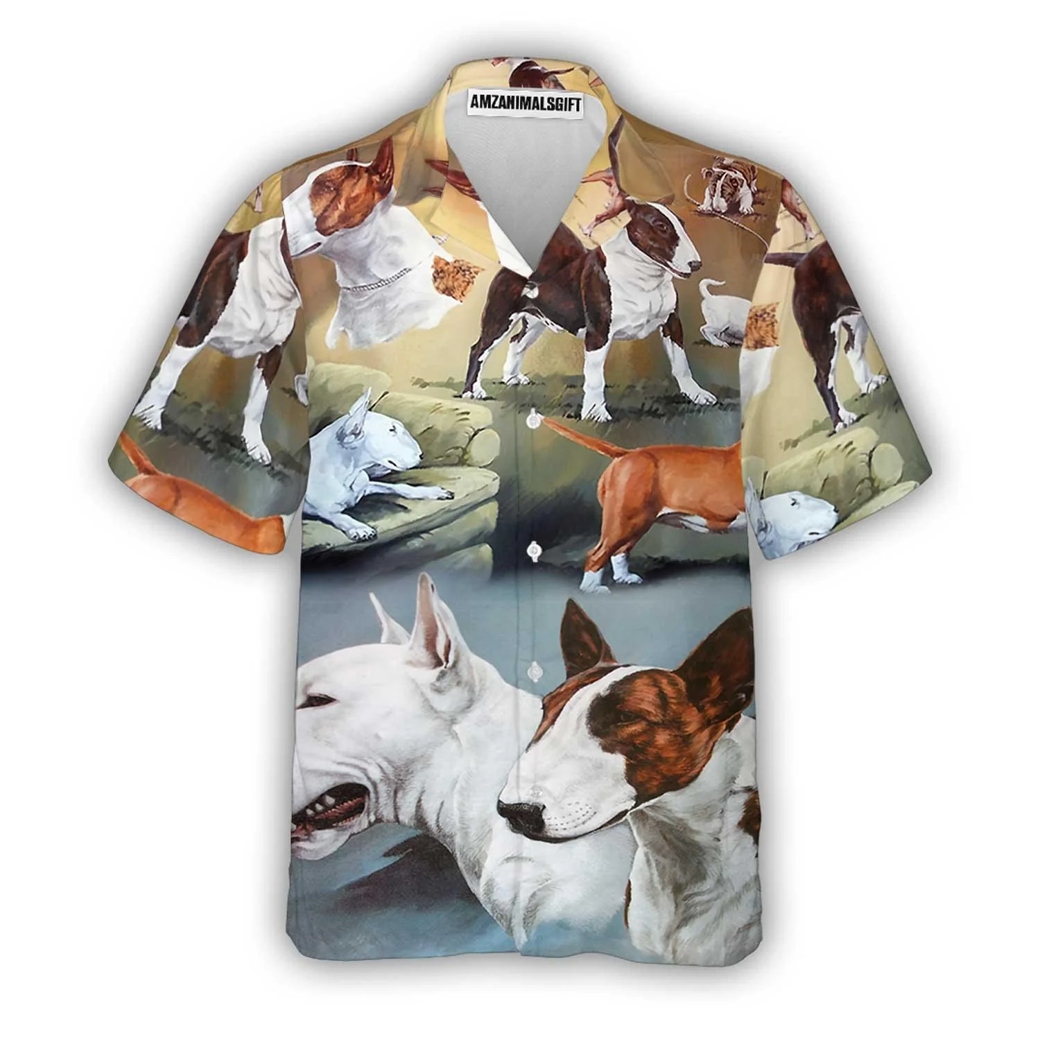 Bull Terrier Aloha Hawaii Shirt - Dog Lover Art Style Hawaiian Shirt For Summer - Perfect Gift For Dog Lovers, Friend, Family - Image 2