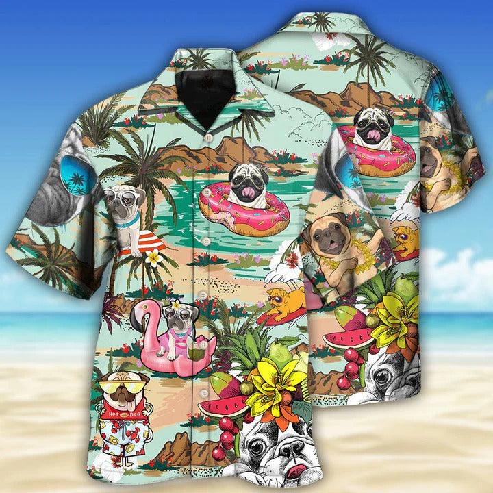 Bulldog Aloha Hawaii Shirt - Bulldog Dog Loves Beach Loves Hawaiian Shirt For Summer - Perfect Gift For Dog Lovers, Friend, Family