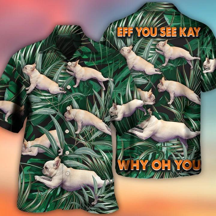 Bulldog Aloha Hawaii Shirt - Bulldog Yoga Pose Tropical Hawaiian Shirt For Summer - Perfect Gift For Dog Lovers, Friend, Family