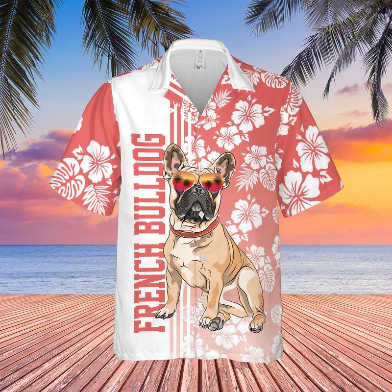 Bulldog Aloha Hawaiian Shirts For Summer, Hibiscus Flower Hawaiian Set Holiday Outfits For Men Women, Gift For Dog Lovers, Dog Mom Dad, Friend, Family - Image 2
