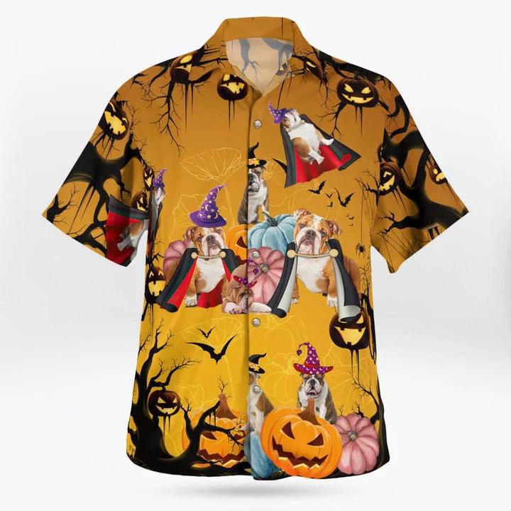 Bulldog Hawaii Shirt - Halloween Pattern Hawaii Shirt - Perfect Gift For Dog Lovers Friend, Family