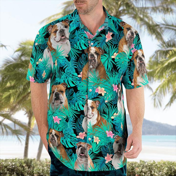 Bulldog Hawaii Shirt - Tropical Leaves Hawaii Shirt For Summer - Perfect Gift For Dog Lovers Friend, Family - Image 2