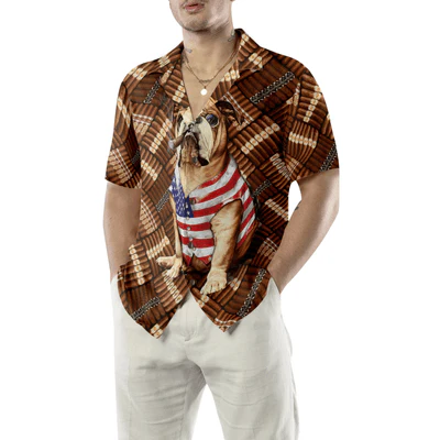 Bulldog Hawaiian Shirt, Cigar, American Bulldog Aloha Shirt For Men - Perfect Gift For Bulldog Lovers, Husband, Boyfriend, Friend, Family - Image 4