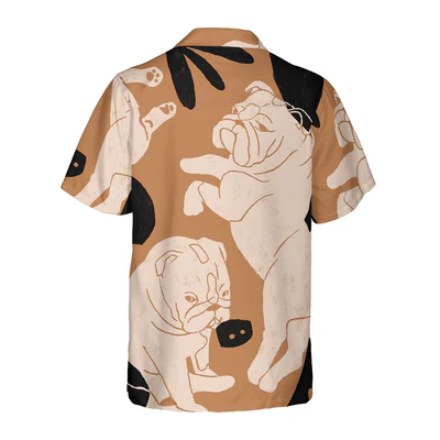 Bulldog Illustration Hawaiian Shirt, Funny Bulldog Aloha Shirt For Men - Perfect Gift For Bulldog Lovers, Husband, Boyfriend, Friend, Family - Image 3