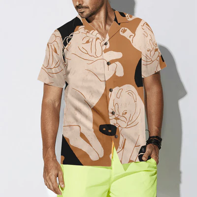 Bulldog Illustration Hawaiian Shirt, Funny Bulldog Aloha Shirt For Men - Perfect Gift For Bulldog Lovers, Husband, Boyfriend, Friend, Family - Image 5