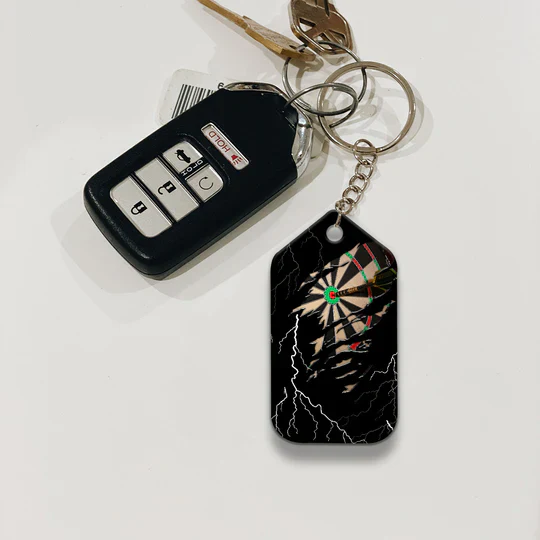 Bullseye Dartboard Thunder Customized Name Grim Reaper And Darts Acrylic Keychain - Christmas Gift For Darts Lovers, Darts Players - Image 2
