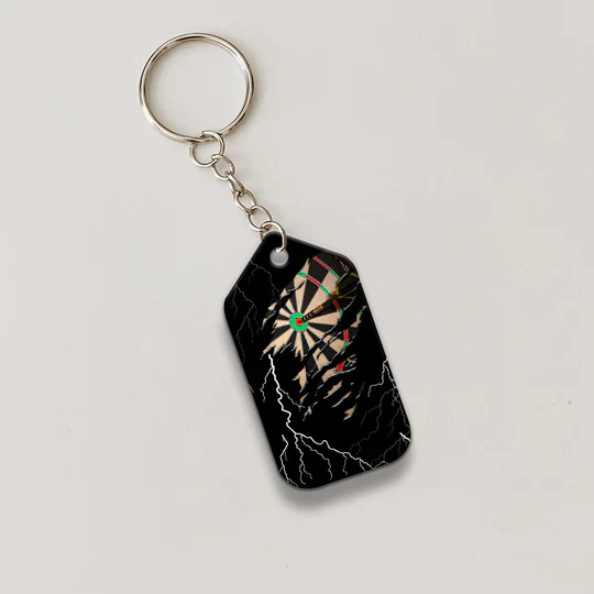 Bullseye Dartboard Thunder Customized Name Grim Reaper And Darts Acrylic Keychain - Christmas Gift For Darts Lovers, Darts Players - Image 3