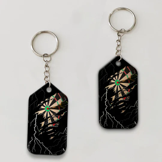 Bullseye Dartboard Thunder Customized Name Grim Reaper And Darts Acrylic Keychain - Christmas Gift For Darts Lovers, Darts Players - Image 4