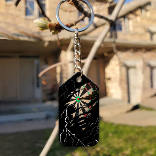 Bullseye Dartboard Thunder Customized Name Grim Reaper And Darts Acrylic Keychain - Christmas Gift For Darts Lovers, Darts Players - Image 5