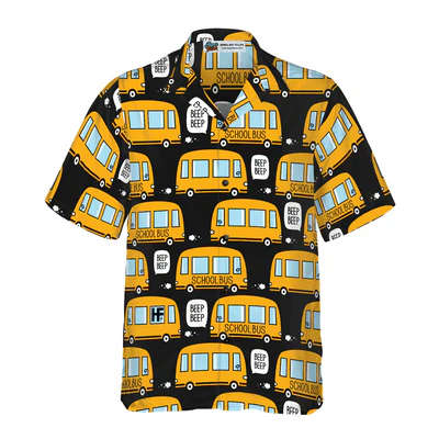 Bus Driver Hawaiian Shirt, School Bus Driver Aloha Shirt For Men - Gift For Driver, Husband, Boyfriend, Family, Friends - Image 2
