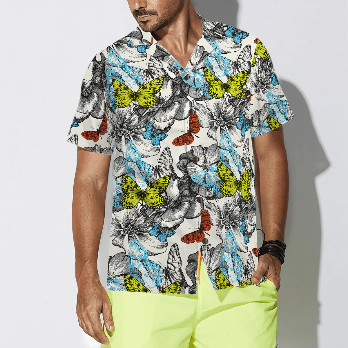 Butterfly Hawaiian Shirt, Flying Butterflies Aloha Shirt For Men - Perfect Gift For Husband, Boyfriend, Friend, Family - Image 4