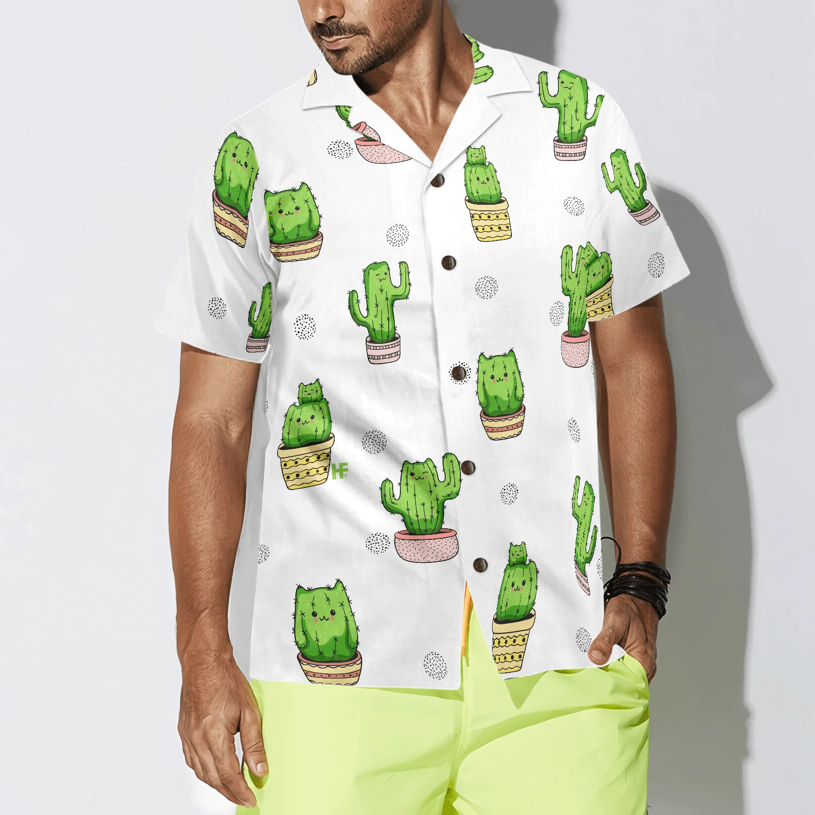 Cactus Cats Aloha Hawaiian Shirt For Summer, Colorful Shirt For Men Women, Perfect Gift For Friend, Team, Family, Cat Lovers - Image 4