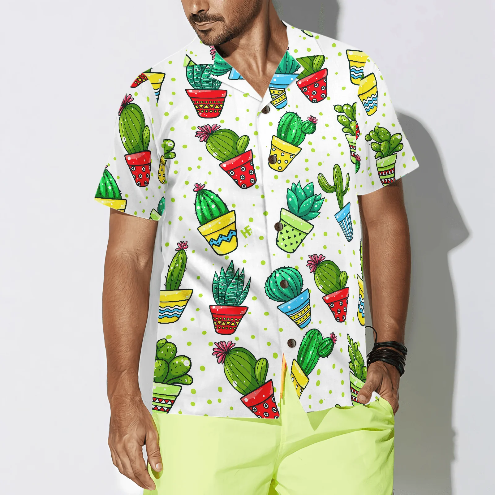 Cactus Seamless Pattern Hawaiian Shirt For Summer, Colorful Shirt For Men Women, Perfect Gift For Friend, Team, Family - Image 4