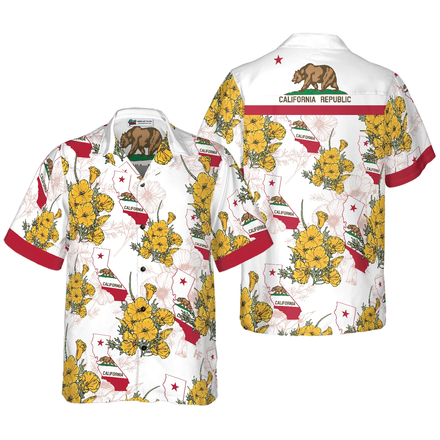 California Proud Hawaiian Shirt, Colorful Tropical Summer Aloha Shirts For Men Women, Perfect Gift For Husband, Wife, Friend, Family