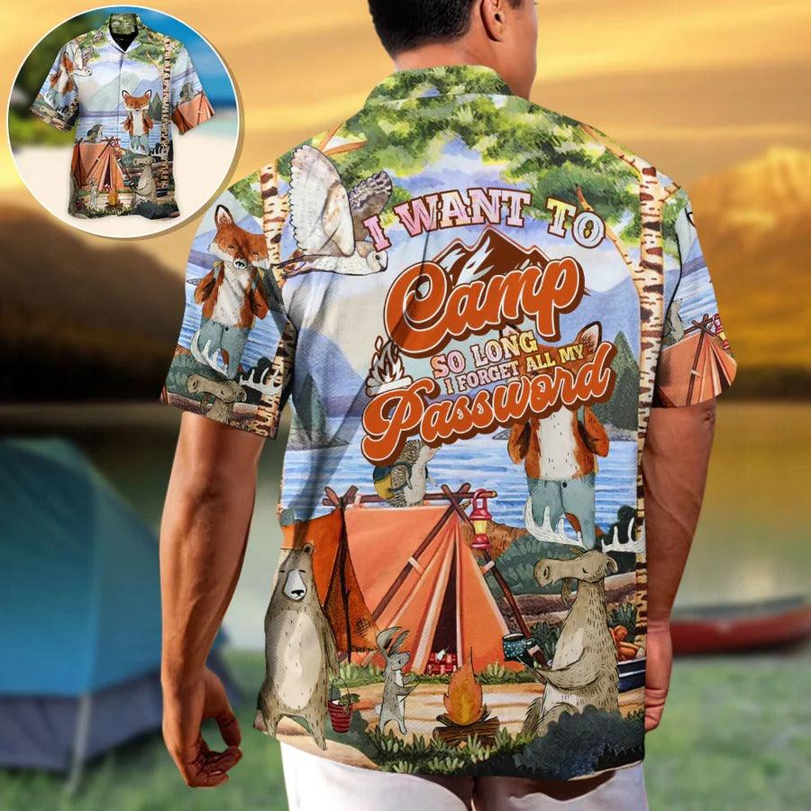Camping Aloha Shirt, Camping Funny Art Hawaiian Shirt For Summer, I Want To Camp Aloha Shirt - Perfect Gift For Men, Women, Camping Lover, Friend - Image 2