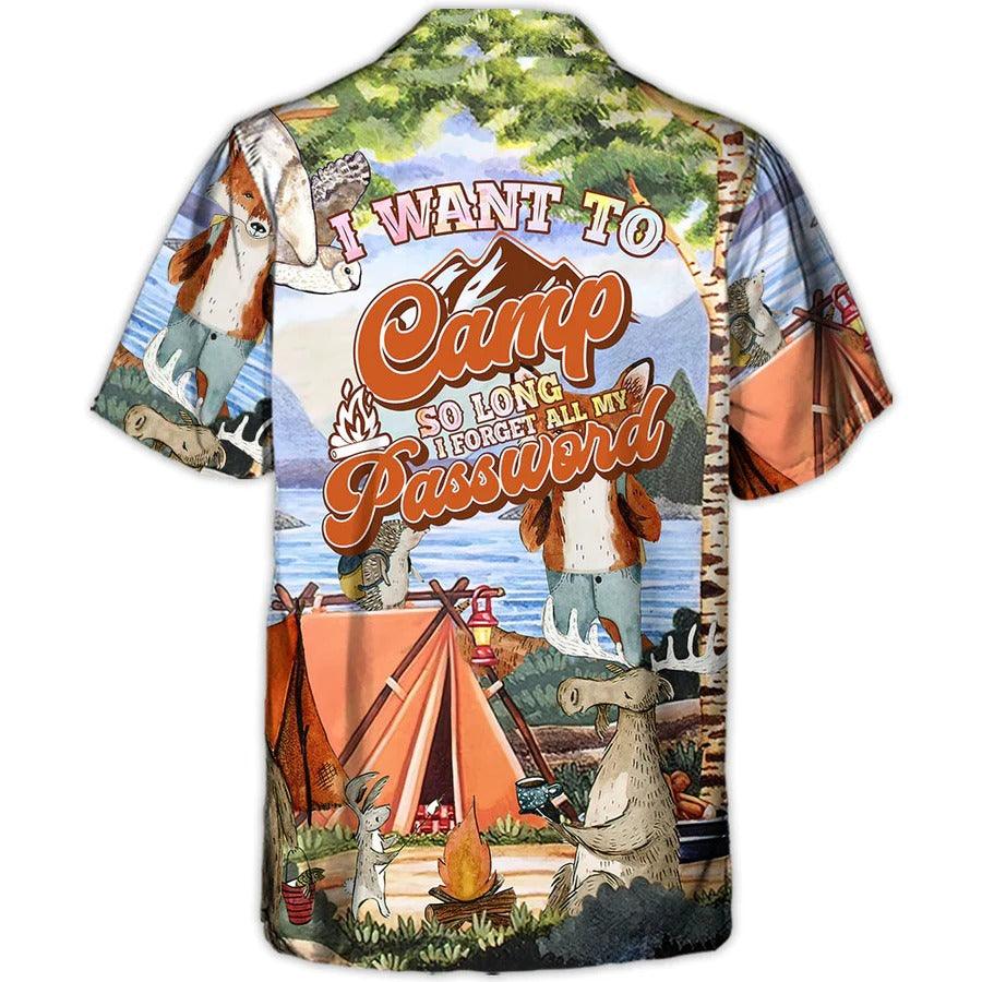 Camping Aloha Shirt, Camping Funny Art Hawaiian Shirt For Summer, I Want To Camp Aloha Shirt - Perfect Gift For Men, Women, Camping Lover, Friend - Image 3